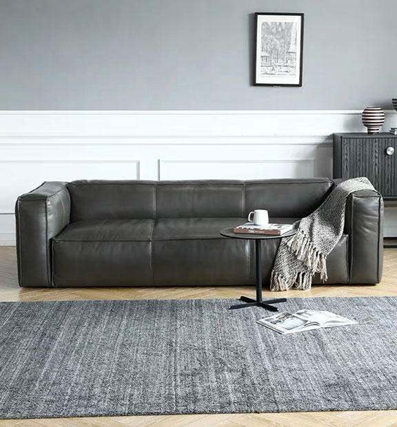 Issac 3 Seater Leather Sofa - Wood Home HK