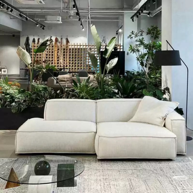 Akie Fabric L Shape Sofa4